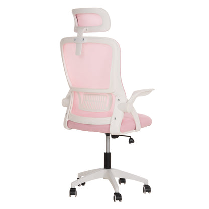 OFFICE CHAIR BLAZER HM1205.04 PINK MESH FABRIC--WHITE ARMS 60x58x110-130Hcm.