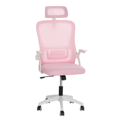 OFFICE CHAIR BLAZER HM1205.04 PINK MESH FABRIC--WHITE ARMS 60x58x110-130Hcm.