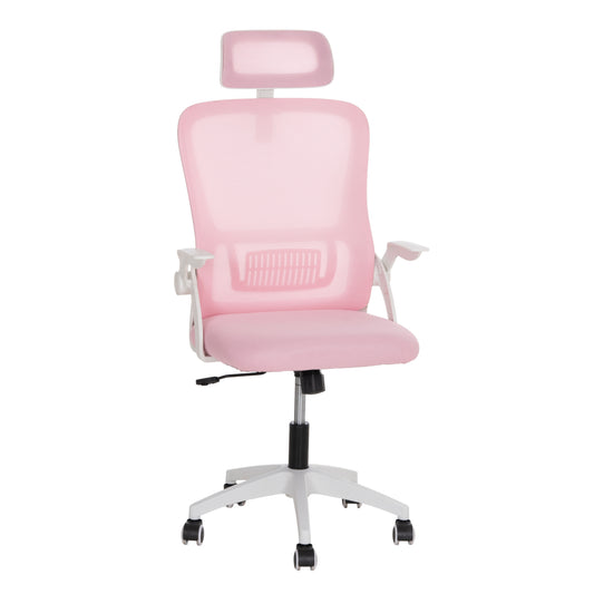 OFFICE CHAIR BLAZER HM1205.04 PINK MESH FABRIC--WHITE ARMS 60x58x110-130Hcm.