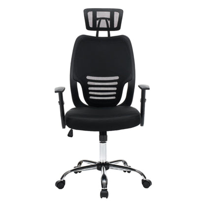 OFFICE CHAIR BRIEF HM1206.01 BLACK MESH FABRIC--CHROMED BASE 63x64x122Hcm.