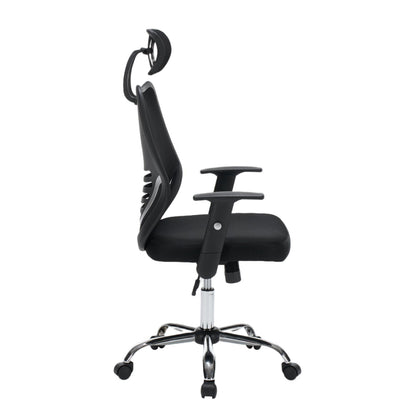 OFFICE CHAIR BRIEF HM1206.01 BLACK MESH FABRIC--CHROMED BASE 63x64x122Hcm.