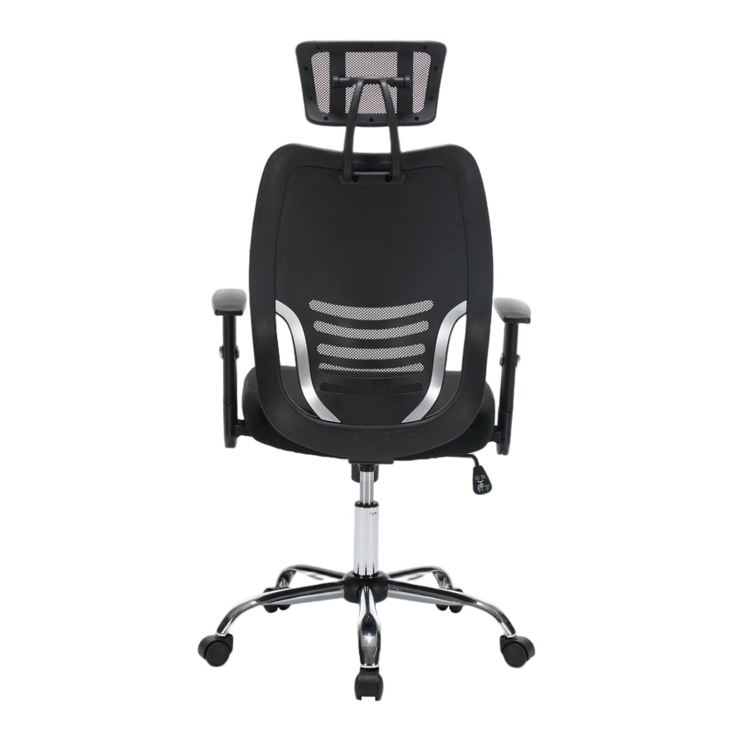 OFFICE CHAIR BRIEF HM1206.01 BLACK MESH FABRIC--CHROMED BASE 63x64x122Hcm.