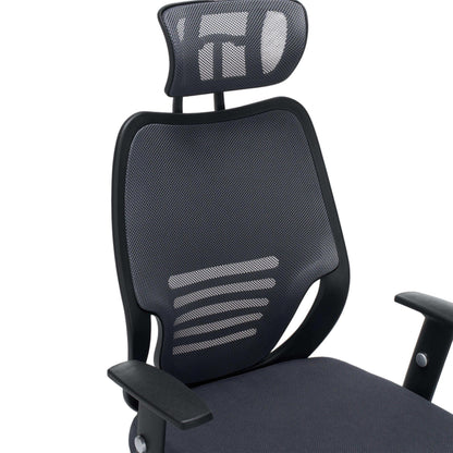OFFICE CHAIR BRIEF HM1206.02 GREY MESH FABRIC--CHROMED BASE 63x64x122Hcm.