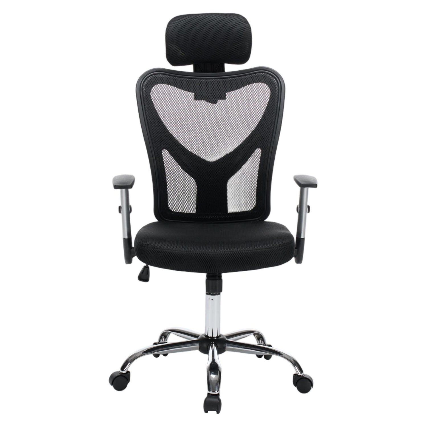 OFFICE CHAIR CUORE HM1207.01 BLACK MESH FABRIC-BLACK FRAME--CHROMED BASE 63x61x125Hcm.