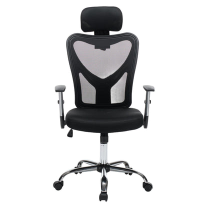 OFFICE CHAIR CUORE HM1207.01 BLACK MESH FABRIC-BLACK FRAME--CHROMED BASE 63x61x125Hcm.