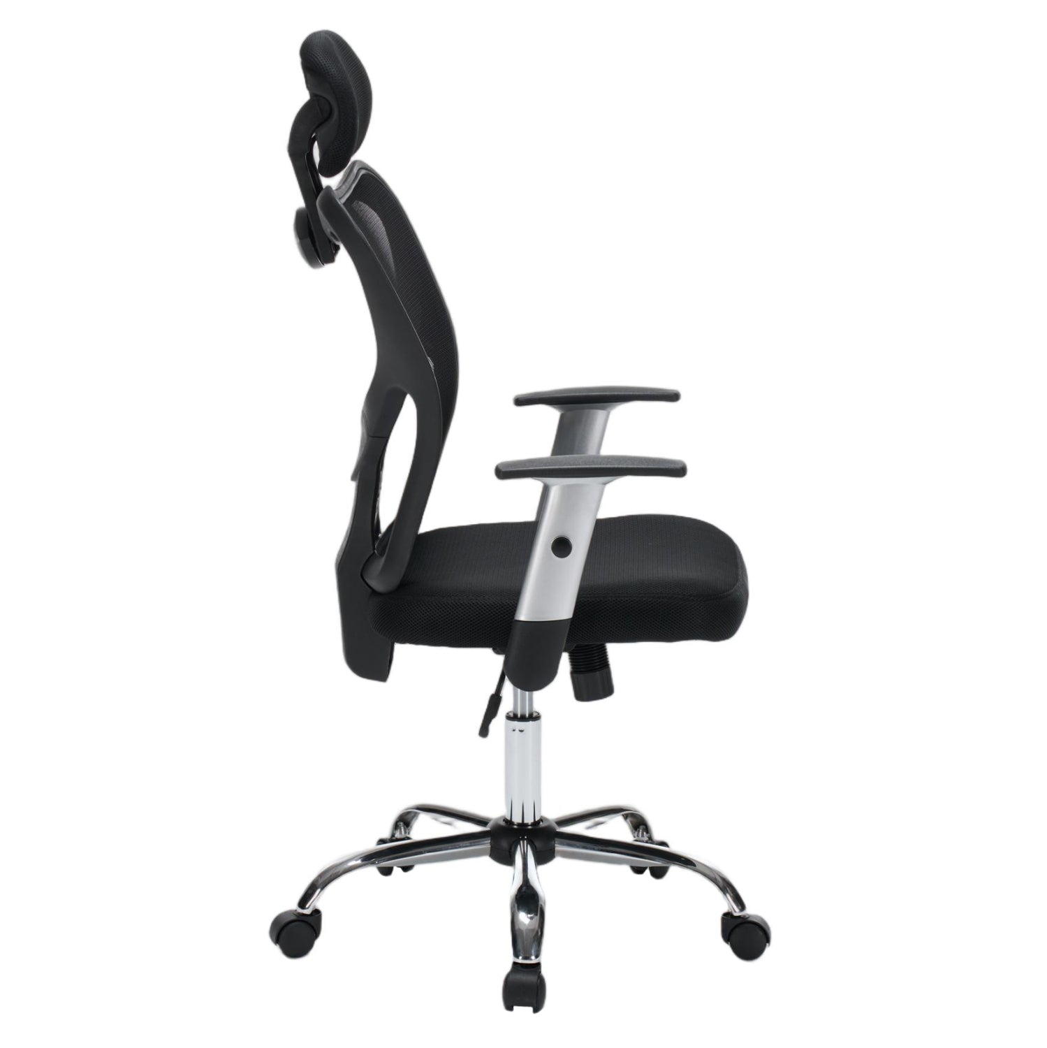 OFFICE CHAIR CUORE HM1207.01 BLACK MESH FABRIC-BLACK FRAME--CHROMED BASE 63x61x125Hcm.