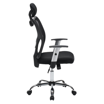 OFFICE CHAIR CUORE HM1207.01 BLACK MESH FABRIC-BLACK FRAME--CHROMED BASE 63x61x125Hcm.