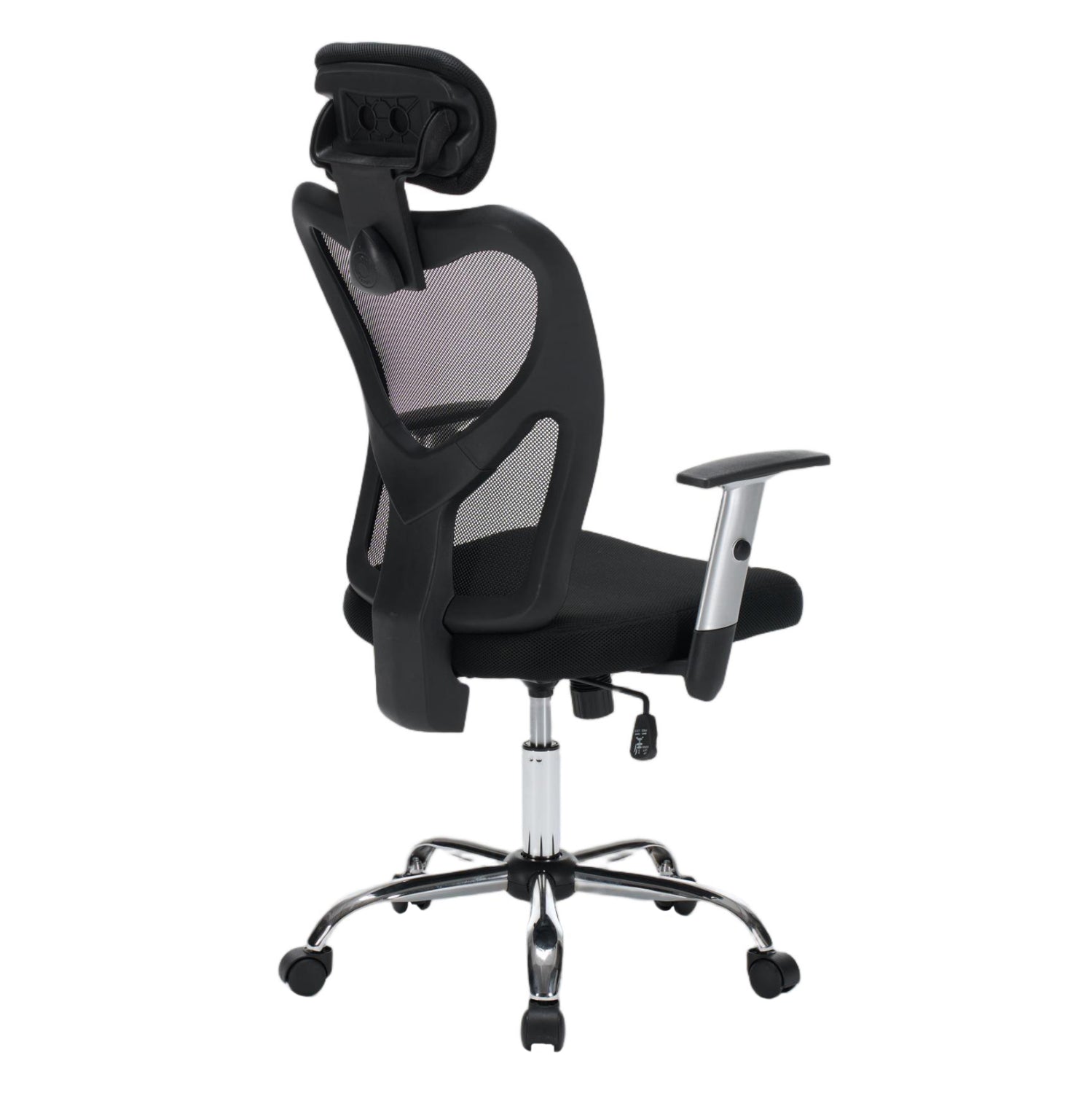 OFFICE CHAIR CUORE HM1207.01 BLACK MESH FABRIC-BLACK FRAME--CHROMED BASE 63x61x125Hcm.
