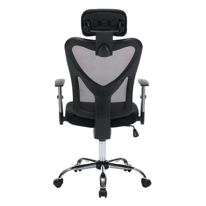 OFFICE CHAIR CUORE HM1207.01 BLACK MESH FABRIC-BLACK FRAME--CHROMED BASE 63x61x125Hcm.