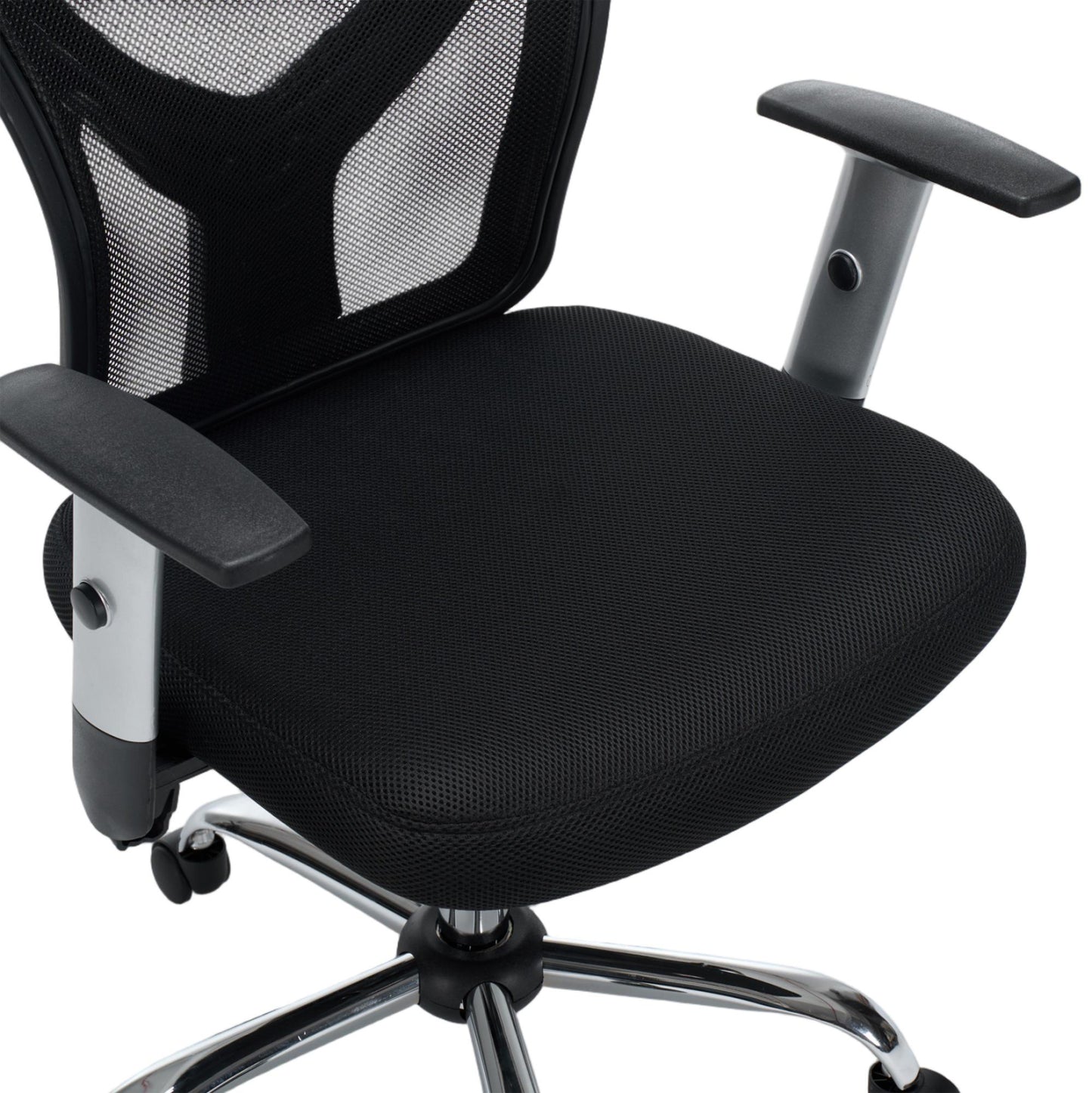 OFFICE CHAIR CUORE HM1207.01 BLACK MESH FABRIC-BLACK FRAME--CHROMED BASE 63x61x125Hcm.