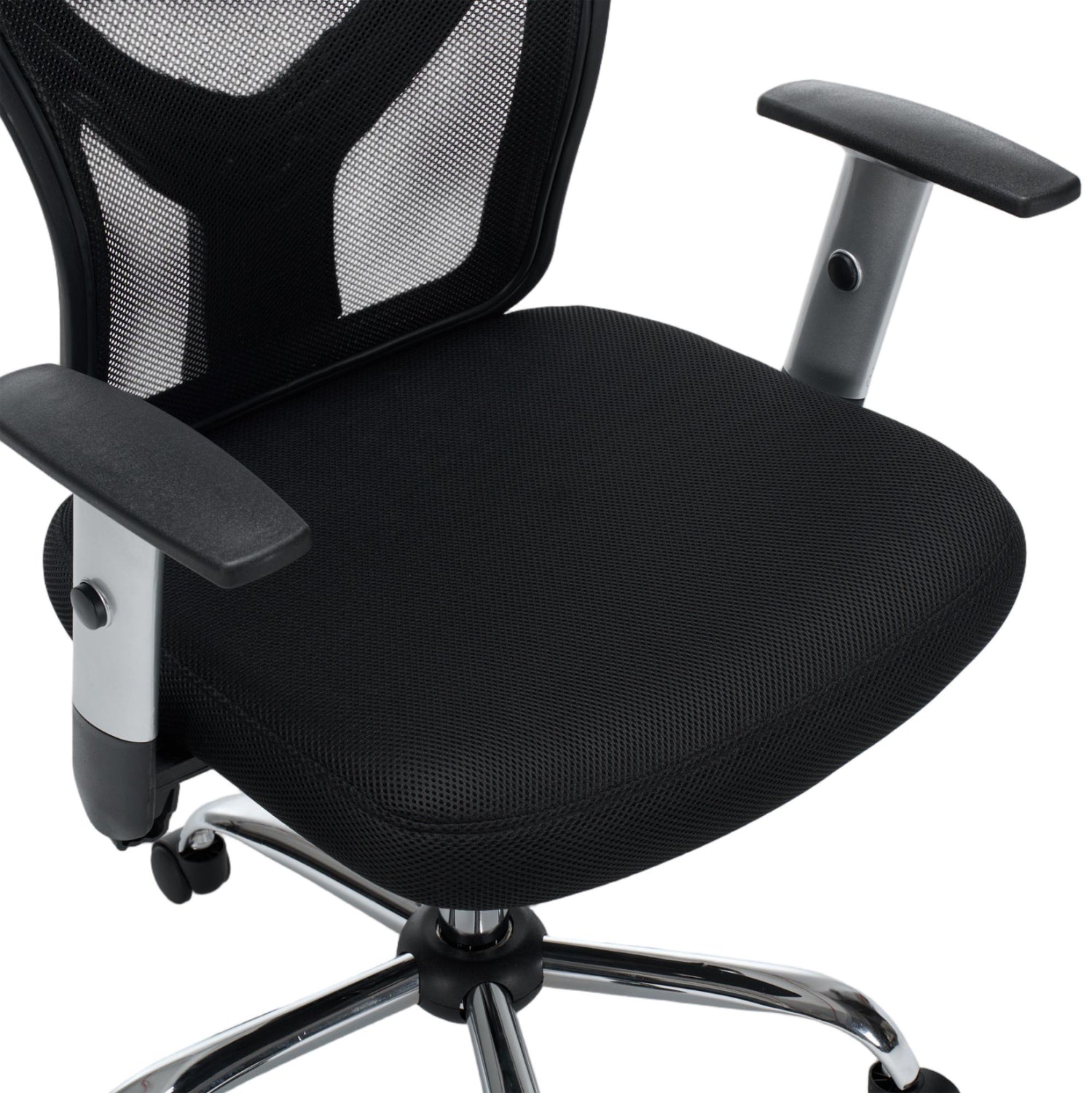 OFFICE CHAIR CUORE HM1207.01 BLACK MESH FABRIC-BLACK FRAME--CHROMED BASE 63x61x125Hcm.