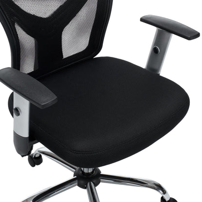 OFFICE CHAIR CUORE HM1207.01 BLACK MESH FABRIC-BLACK FRAME--CHROMED BASE 63x61x125Hcm.
