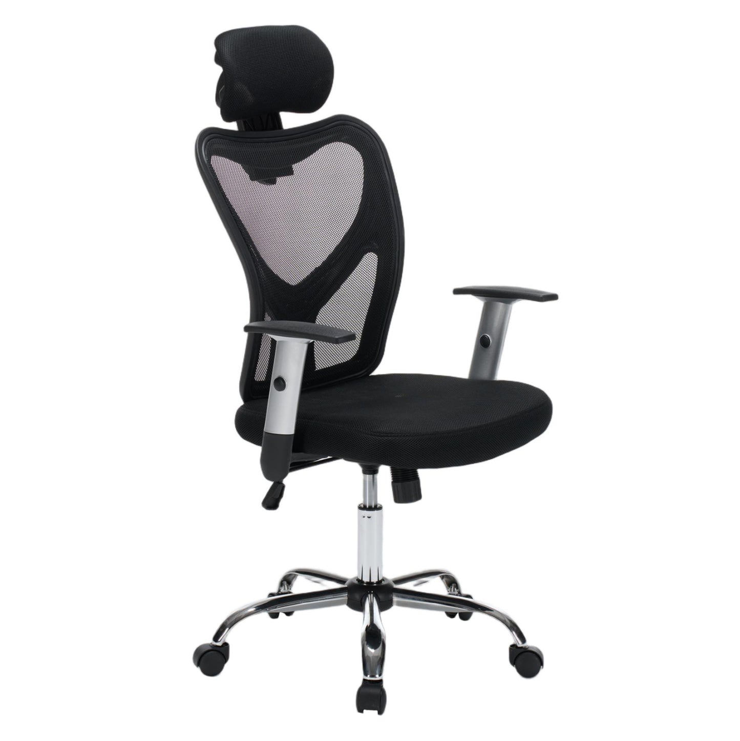 OFFICE CHAIR CUORE HM1207.01 BLACK MESH FABRIC-BLACK FRAME--CHROMED BASE 63x61x125Hcm.