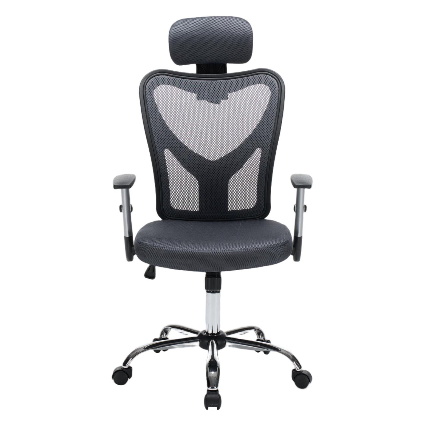 OFFICE CHAIR CUORE HM1207.02 GREY MESH FABRIC-BLACK FRAME--CHROMED BASE 63x61x125Hcm.