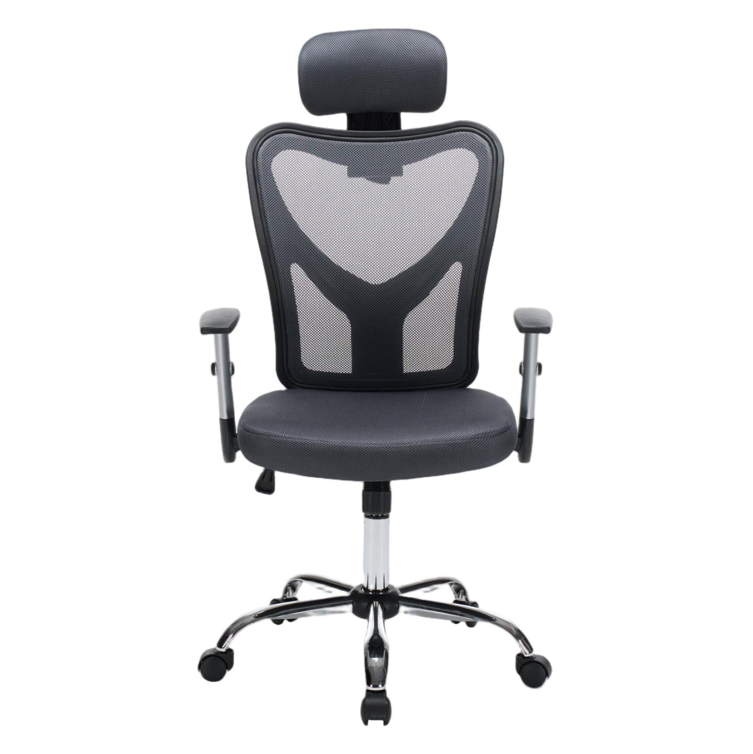 OFFICE CHAIR CUORE HM1207.02 GREY MESH FABRIC-BLACK FRAME--CHROMED BASE 63x61x125Hcm.