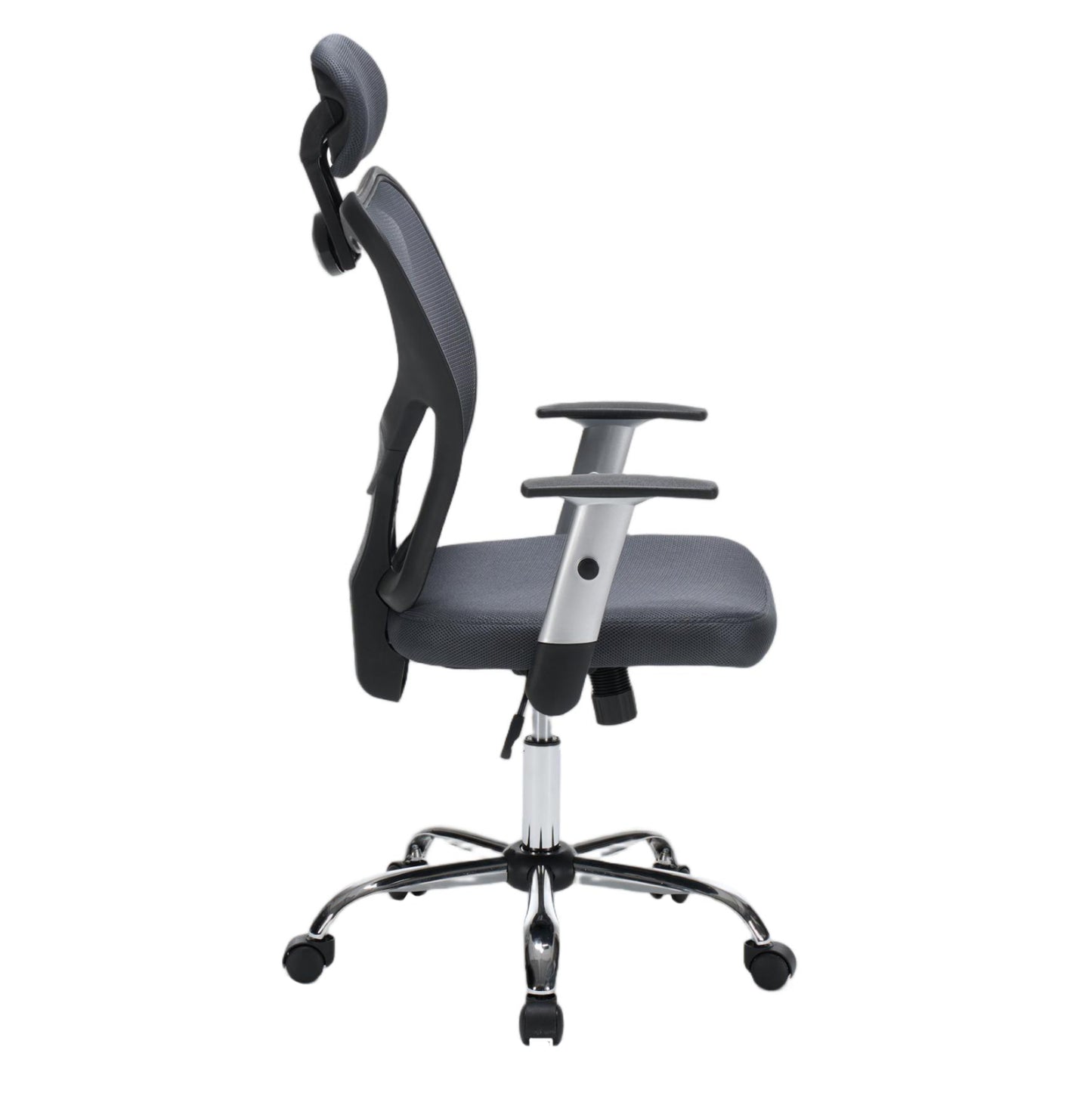 OFFICE CHAIR CUORE HM1207.02 GREY MESH FABRIC-BLACK FRAME--CHROMED BASE 63x61x125Hcm.