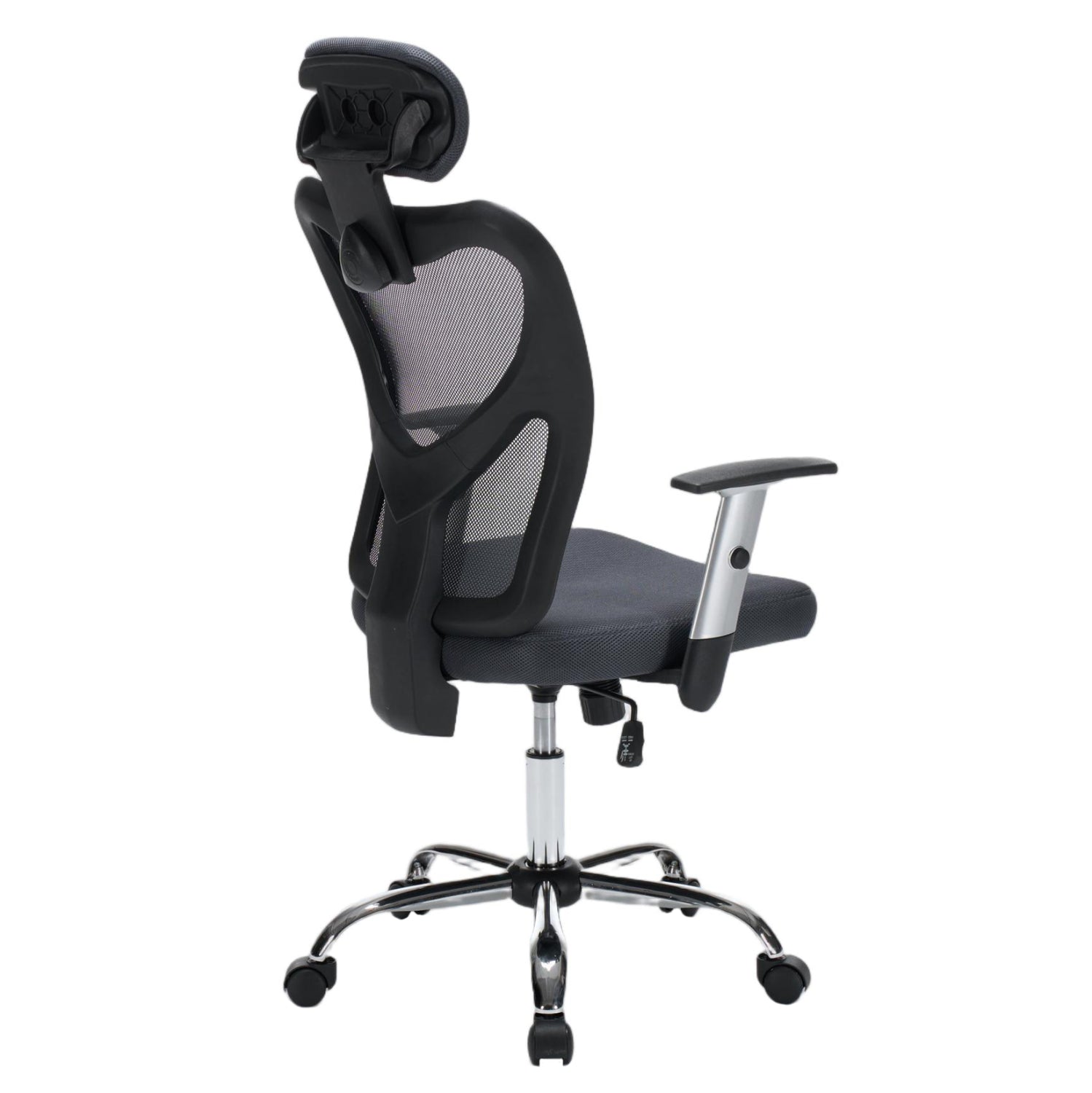 OFFICE CHAIR CUORE HM1207.02 GREY MESH FABRIC-BLACK FRAME--CHROMED BASE 63x61x125Hcm.