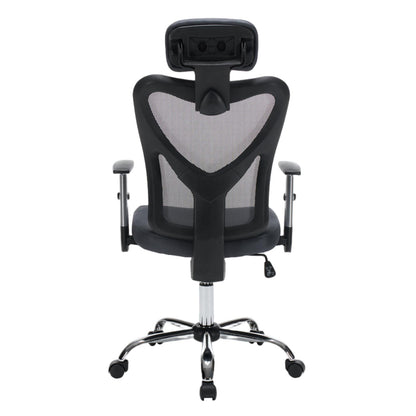 OFFICE CHAIR CUORE HM1207.02 GREY MESH FABRIC-BLACK FRAME--CHROMED BASE 63x61x125Hcm.