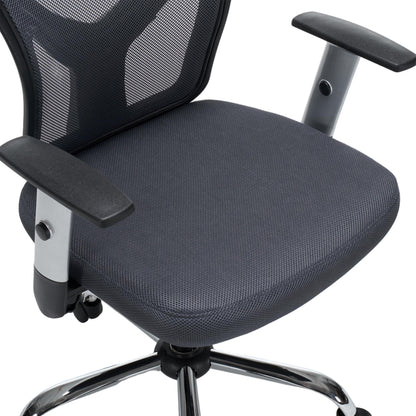 OFFICE CHAIR CUORE HM1207.02 GREY MESH FABRIC-BLACK FRAME--CHROMED BASE 63x61x125Hcm.