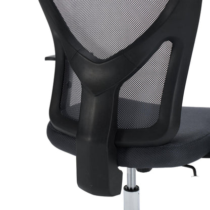 OFFICE CHAIR CUORE HM1207.02 GREY MESH FABRIC-BLACK FRAME--CHROMED BASE 63x61x125Hcm.
