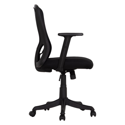 OFFICE CHAIR KRAM HM1208.01 BLACK FRAME--BLACK MESH FABRIC 64x64x100-108Hcm.