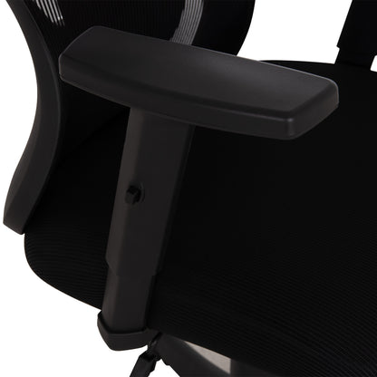 OFFICE CHAIR KRAM HM1208.01 BLACK FRAME--BLACK MESH FABRIC 64x64x100-108Hcm.