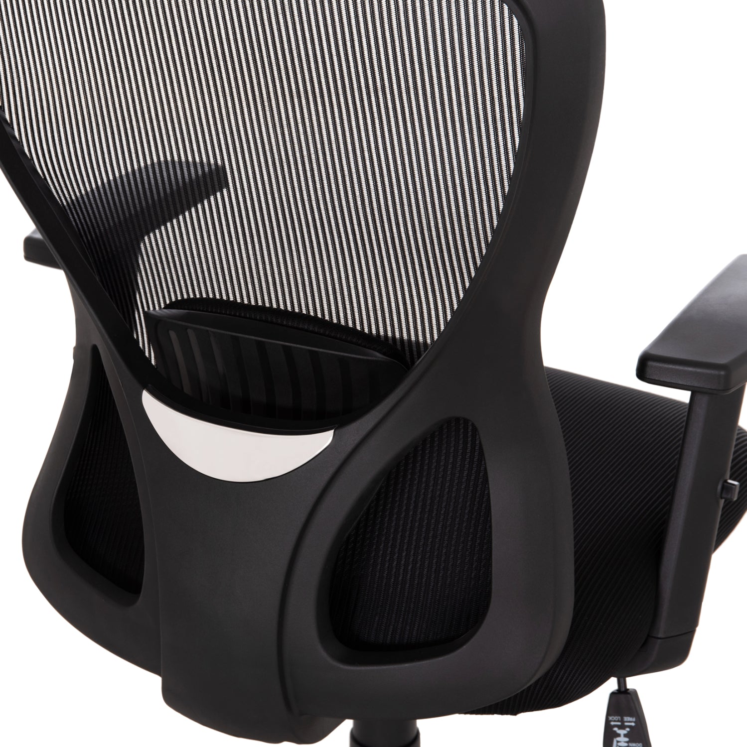 OFFICE CHAIR KRAM HM1208.01 BLACK FRAME--BLACK MESH FABRIC 64x64x100-108Hcm.