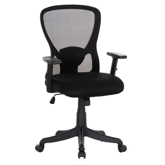 OFFICE CHAIR KRAM HM1208.01 BLACK FRAME--BLACK MESH FABRIC 64x64x100-108Hcm.