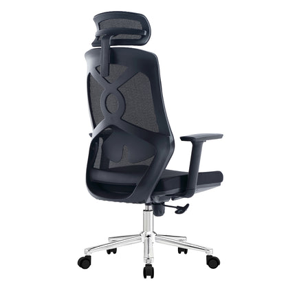 OFFICE CHAIR FLEXORA HM1213.01 BLACK MESH FABRIC--CHROMED BASE 60x63x125Hcm.