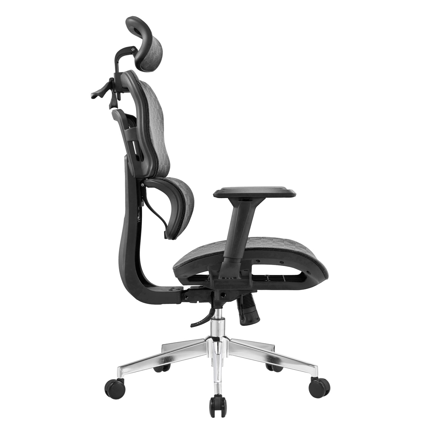OFFICE CHAIR MODEN HM1215.01 BLACK MESH FABRIC--CHROMED BASE 68x69x126Hcm.