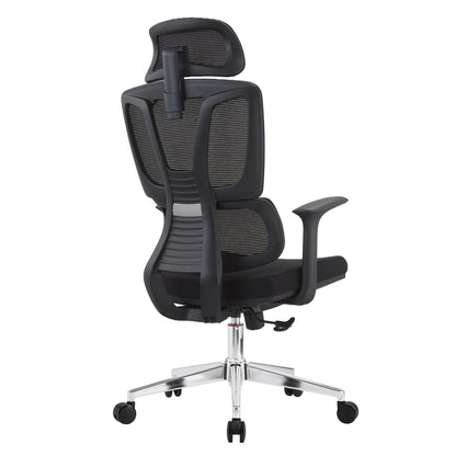 OFFICE CHAIR TASKMASTER HM1216.01 BLACK MESH FABRIC--CHROMED BASE 69x65x125Hcm.