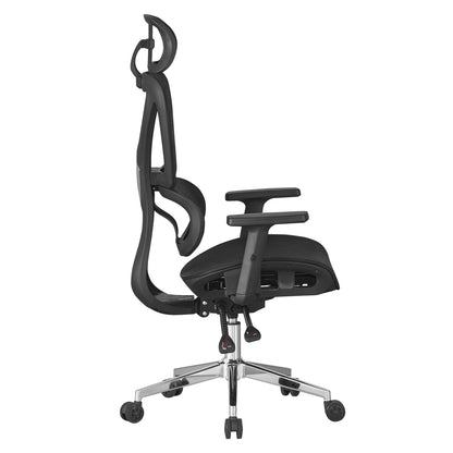 OFFICE CHAIR NOVAR HM1217.01 BLACK MESH FABRIC--CHROME BASE 51x49x129Hcm.