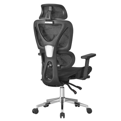 OFFICE CHAIR NOVAR HM1217.01 BLACK MESH FABRIC--CHROME BASE 51x49x129Hcm.