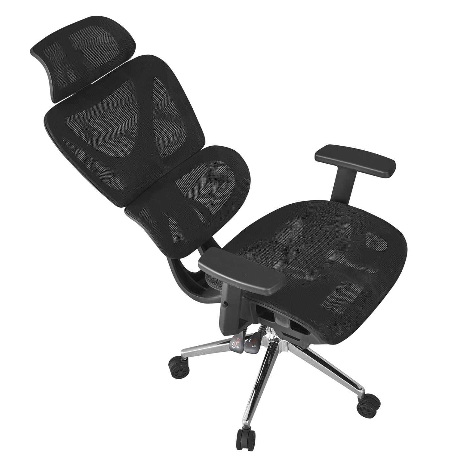OFFICE CHAIR NOVAR HM1217.01 BLACK MESH FABRIC--CHROME BASE 51x49x129Hcm.