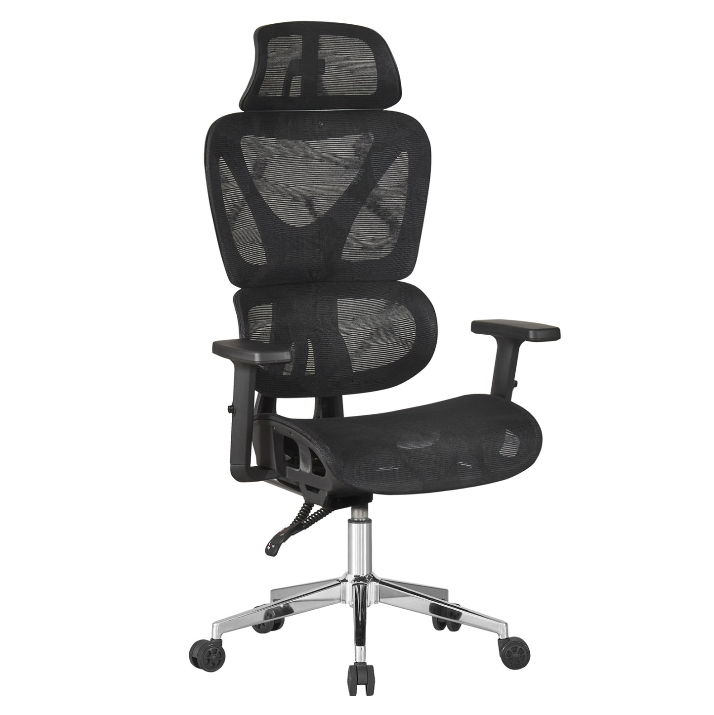 OFFICE CHAIR NOVAR HM1217.01 BLACK MESH FABRIC--CHROME BASE 51x49x129Hcm.