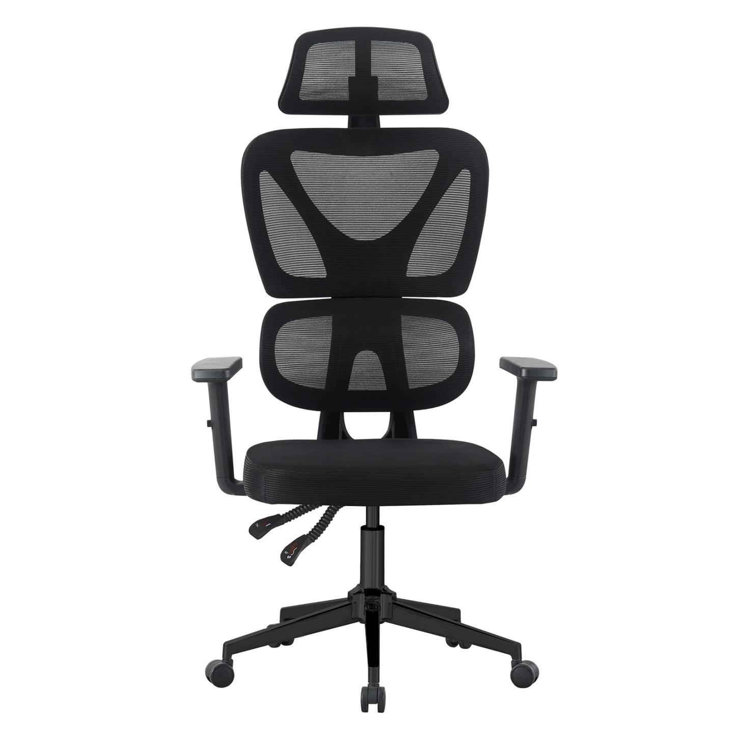 OFFICE CHAIR NOVAR HM1218.01 BLACK MESH--PP BASE 51x49x121-129Hcm.