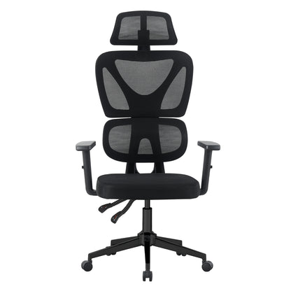 OFFICE CHAIR NOVAR HM1218.01 BLACK MESH--PP BASE 51x49x121-129Hcm.