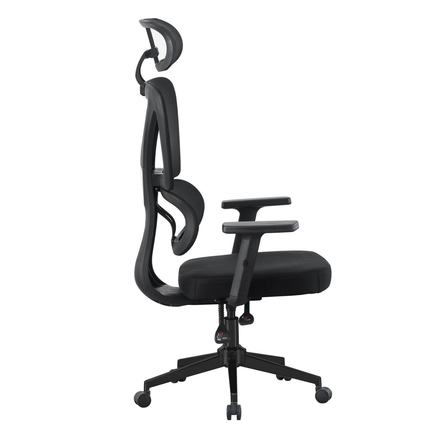 OFFICE CHAIR NOVAR HM1218.01 BLACK MESH--PP BASE 51x49x121-129Hcm.