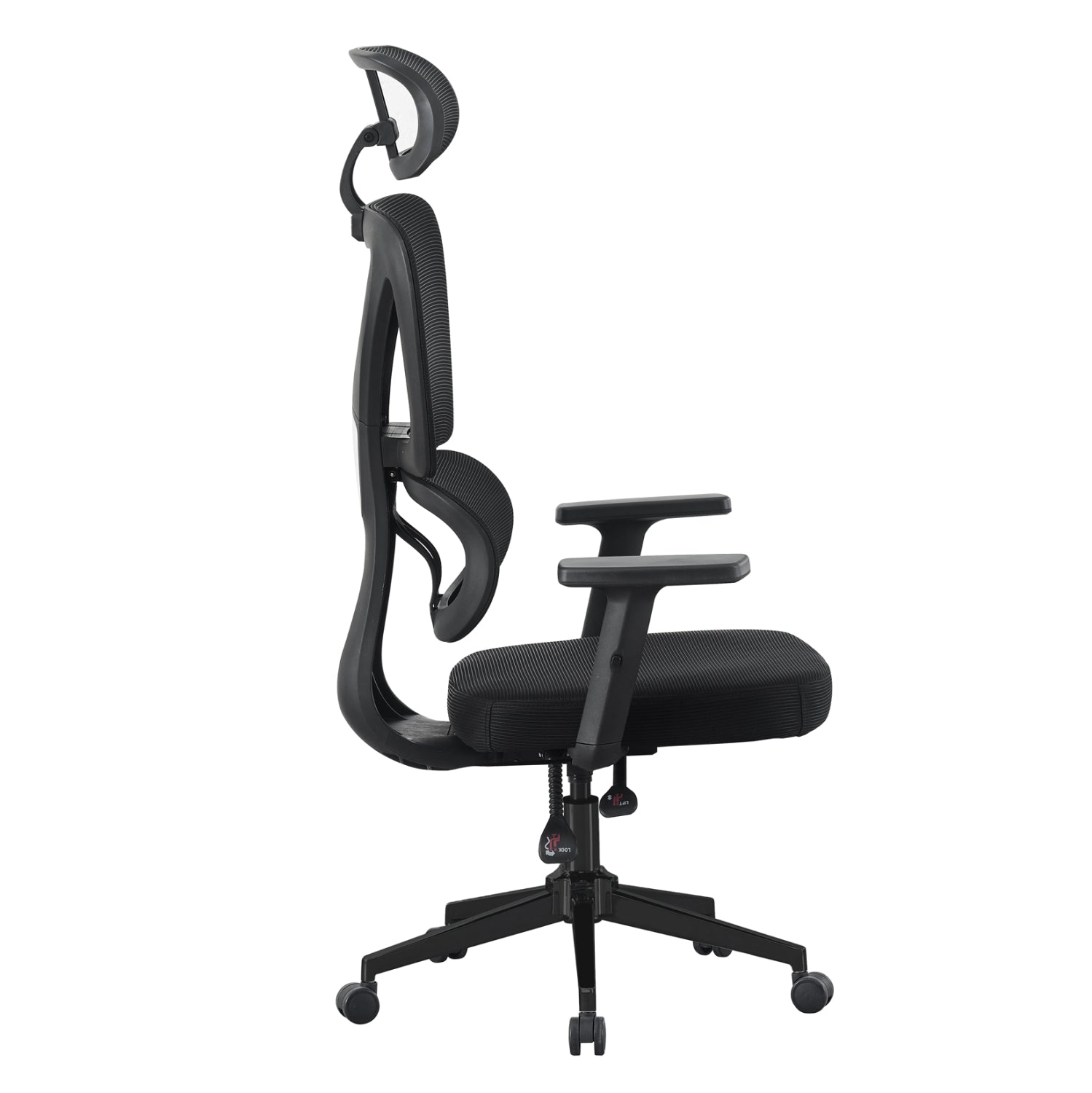 OFFICE CHAIR NOVAR HM1218.01 BLACK MESH--PP BASE 51x49x121-129Hcm.