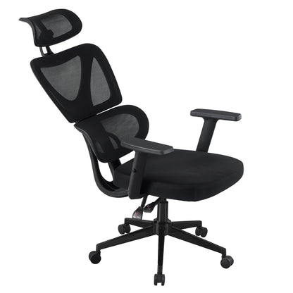 OFFICE CHAIR NOVAR HM1218.01 BLACK MESH--PP BASE 51x49x121-129Hcm.