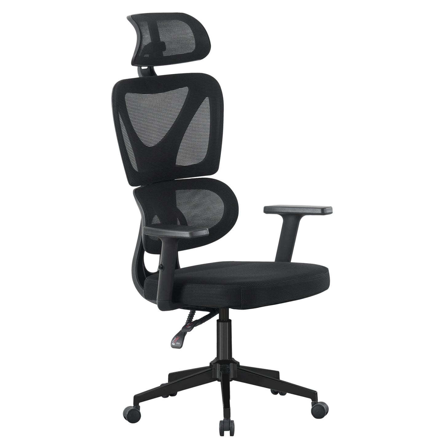 OFFICE CHAIR NOVAR HM1218.01 BLACK MESH--PP BASE 51x49x121-129Hcm.