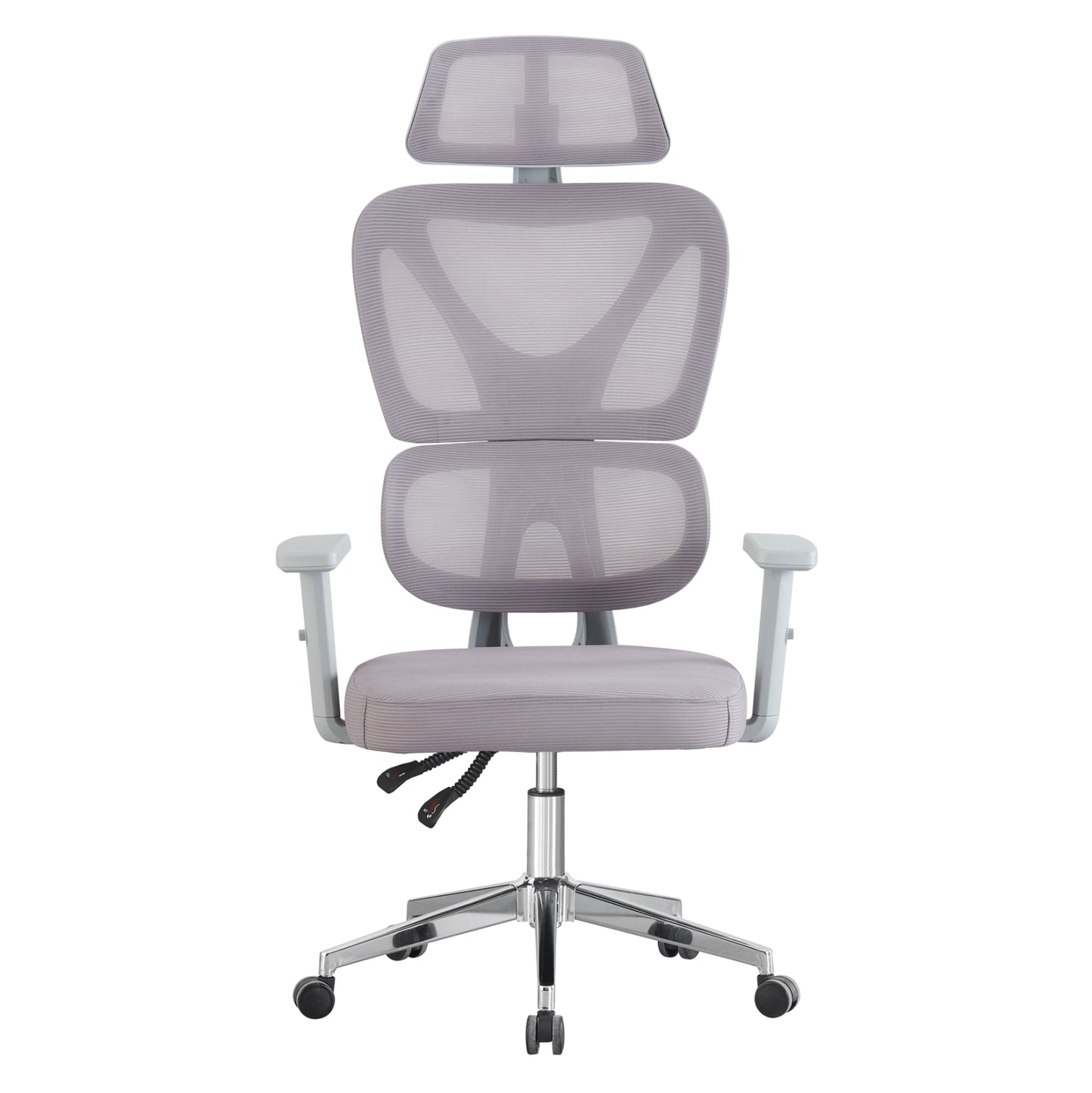 OFFICE CHAIR NOVAR HM1218.02 WHITE PP--LIGHT GREY MESH--CHROME BASE 51x49x129Hcm.
