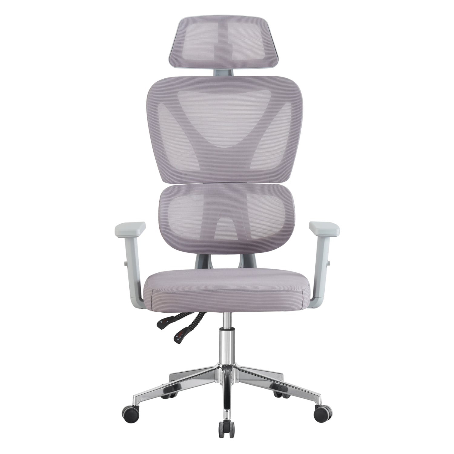 OFFICE CHAIR NOVAR HM1218.02 WHITE PP--LIGHT GREY MESH--CHROME BASE 51x49x129Hcm.