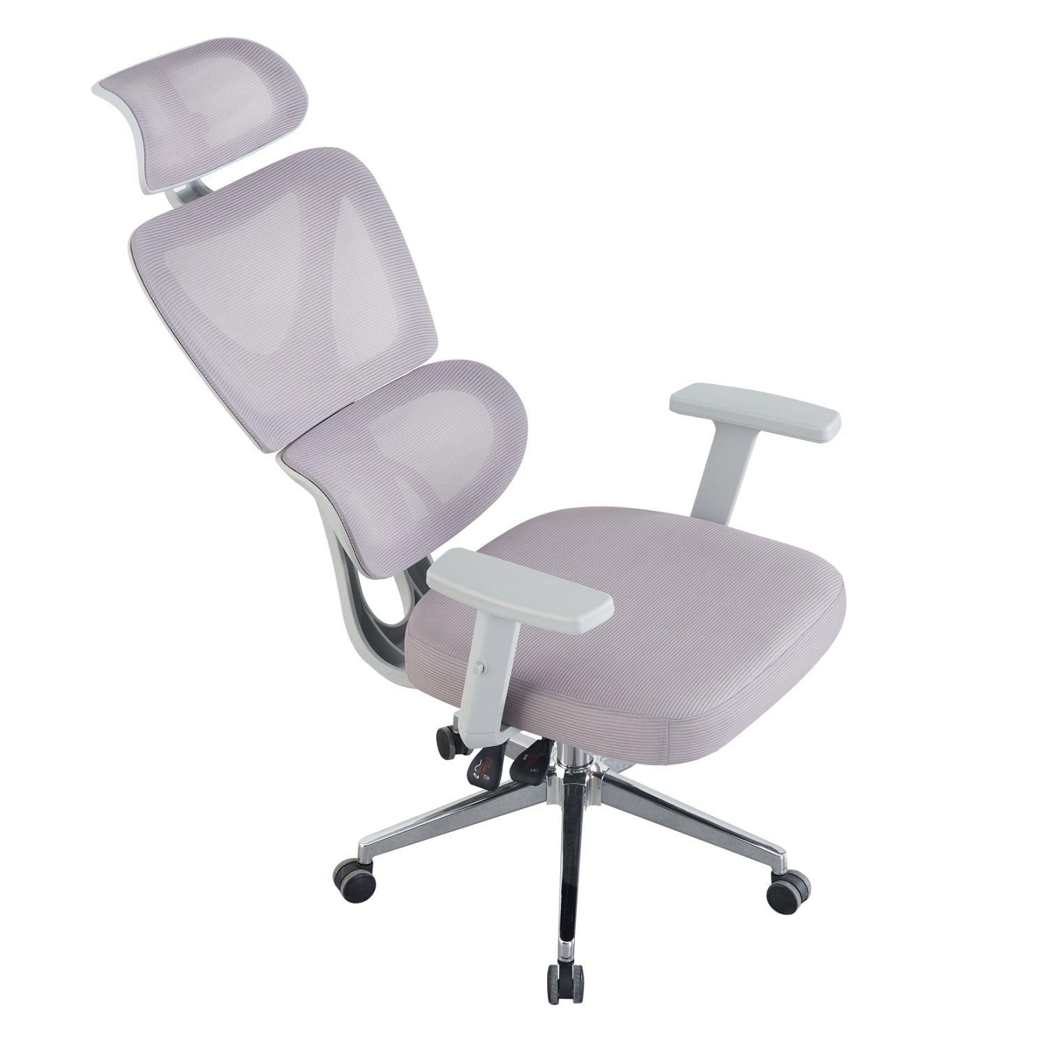 OFFICE CHAIR NOVAR HM1218.02 WHITE PP--LIGHT GREY MESH--CHROME BASE 51x49x129Hcm.
