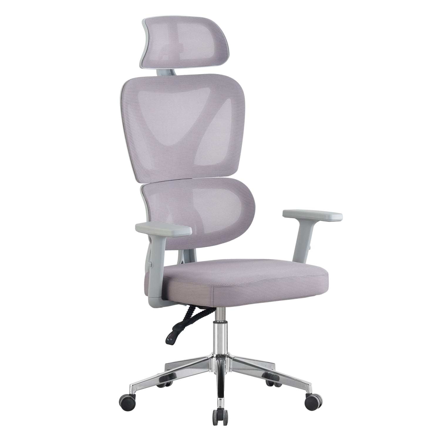 OFFICE CHAIR NOVAR HM1218.02 WHITE PP--LIGHT GREY MESH--CHROME BASE 51x49x129Hcm.
