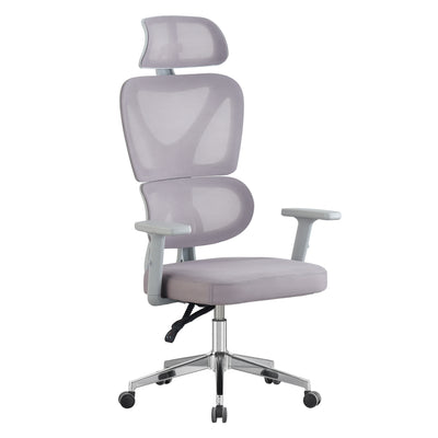 OFFICE CHAIR NOVAR HM1218.02 WHITE PP--LIGHT GREY MESH--CHROME BASE 51x49x129Hcm.