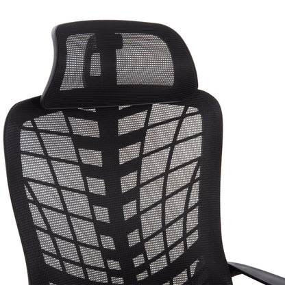 OFFICE CHAIR ELVAR HM1219.01 BLACK MESH--POLYPROPYLENE BASE 63x56x125Hcm.