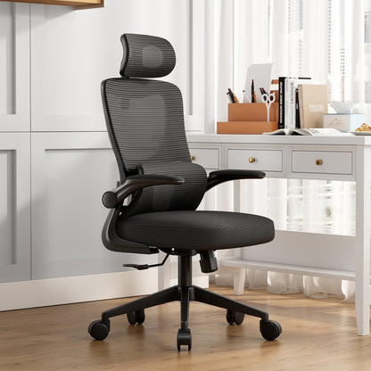 OFFICE CHAIR KESI HM1222.01 BLACK MESH FABRIC & PP 52x50x122Hcm.