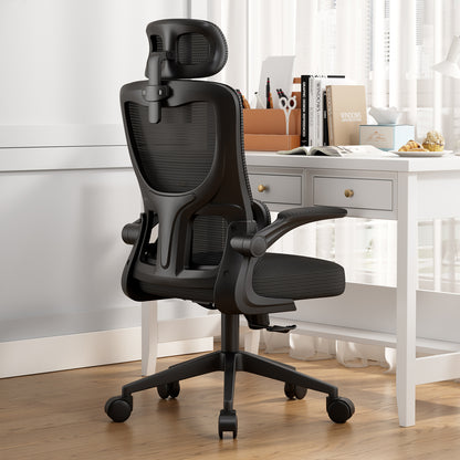 OFFICE CHAIR KESI HM1222.01 BLACK MESH FABRIC & PP 52x50x122Hcm.