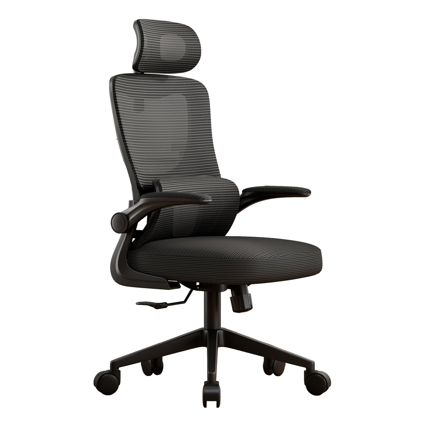 OFFICE CHAIR KESI HM1222.01 BLACK MESH FABRIC & PP 52x50x122Hcm.